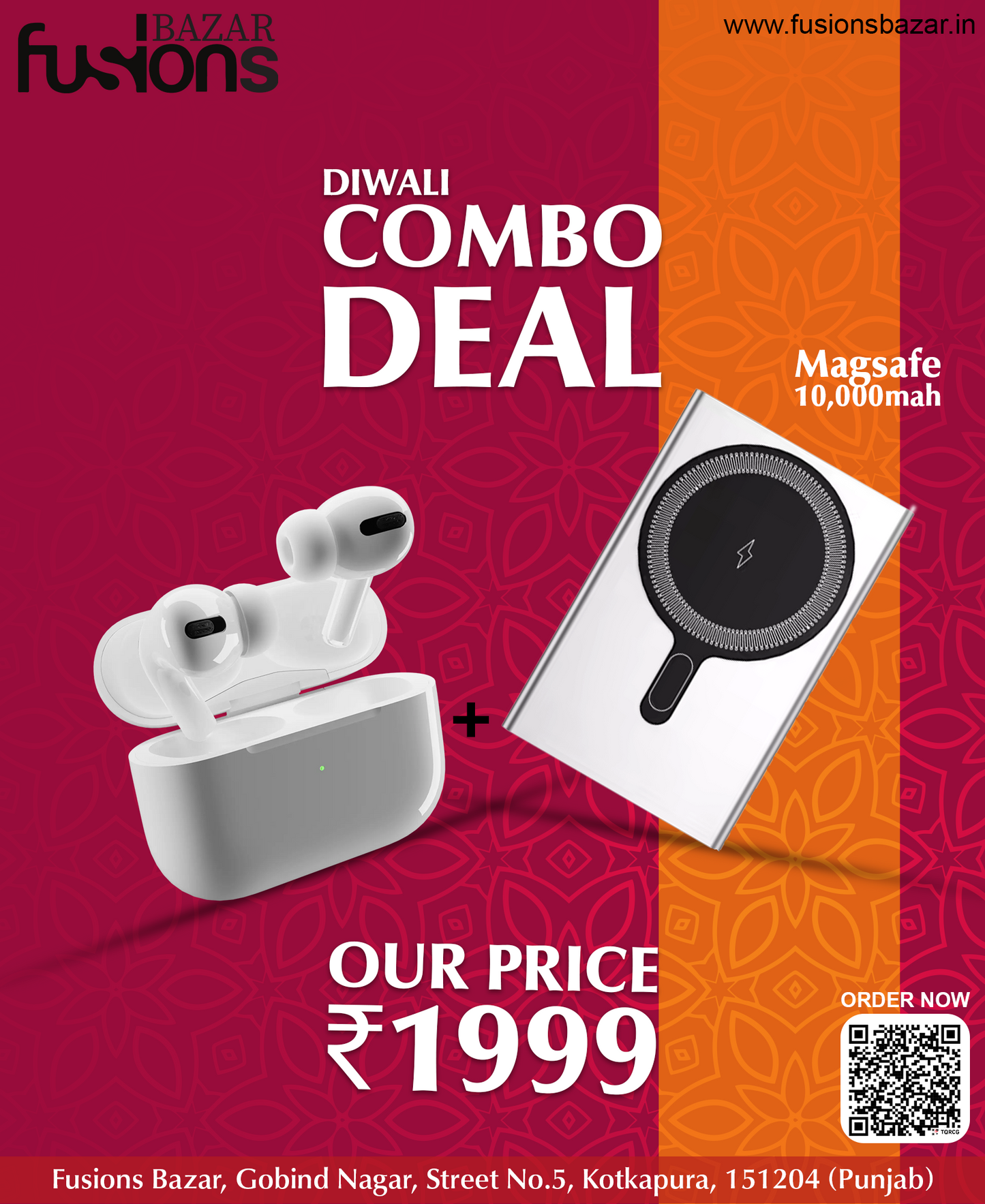 All-Day Bundle: AirPods Pro (2nd Gen) + Magsafe Battery Pack 10,000mah.