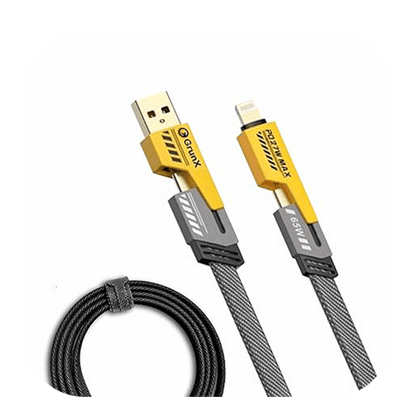 65W 4-in-1 Charging Cable – Fast Charge | Type-C, Lightning, Thunderbolt | Sleek & Durable