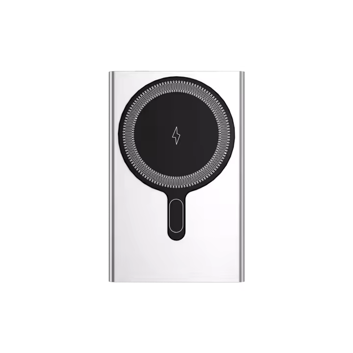MagSafe-Compatible 10,000mAh Power Bank – 22.5W Fast Charging | Strong Magnetic Hold | Sleek Silver Finish | For iPhone X & Newer
