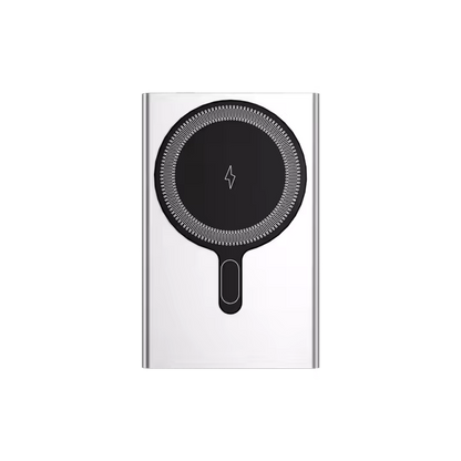 MagSafe-Compatible 10,000mAh Power Bank – 22.5W Fast Charging | Strong Magnetic Hold | Sleek Silver Finish | For iPhone X & Newer