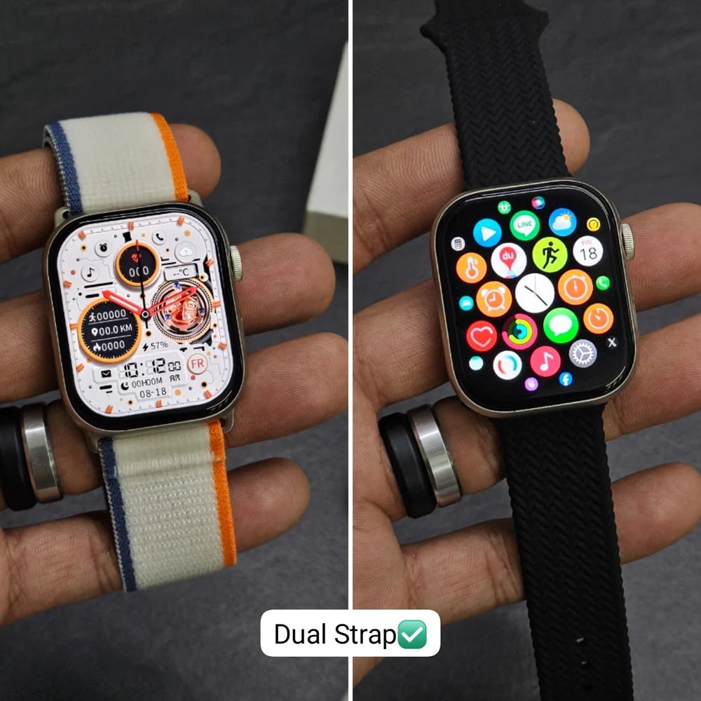 HK 11 Pro MAX Smartwatch, fitness tracker, heart rate, sleep tracking, Bluetooth calls, (2 Straps)